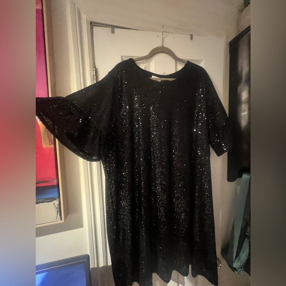 3X Addition Elle Black Sequined Dress - NWT - Picture 2 of 5